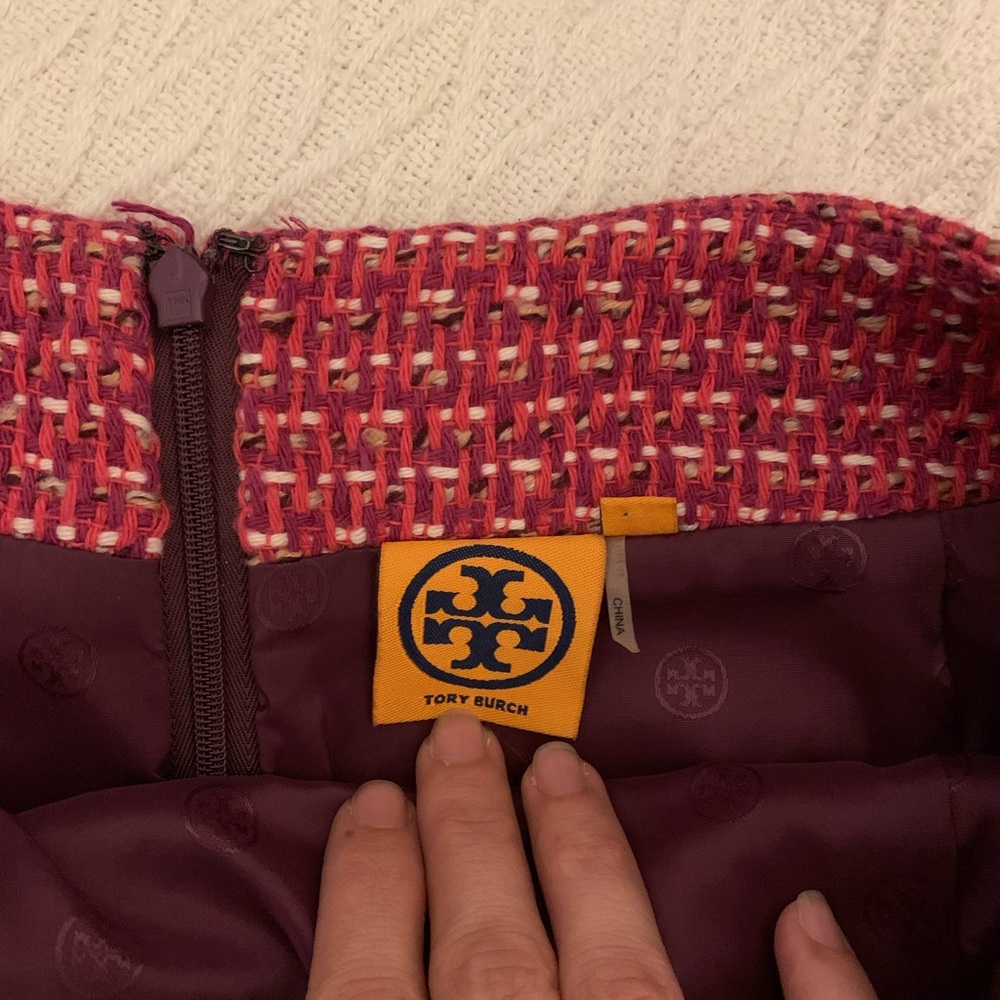 Tory Burch women tweed pattern skirt size 10 - Picture 4 of 7